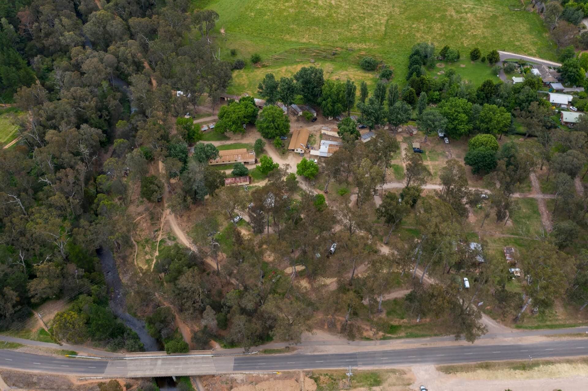 Aerial view of Camp Crusty parks